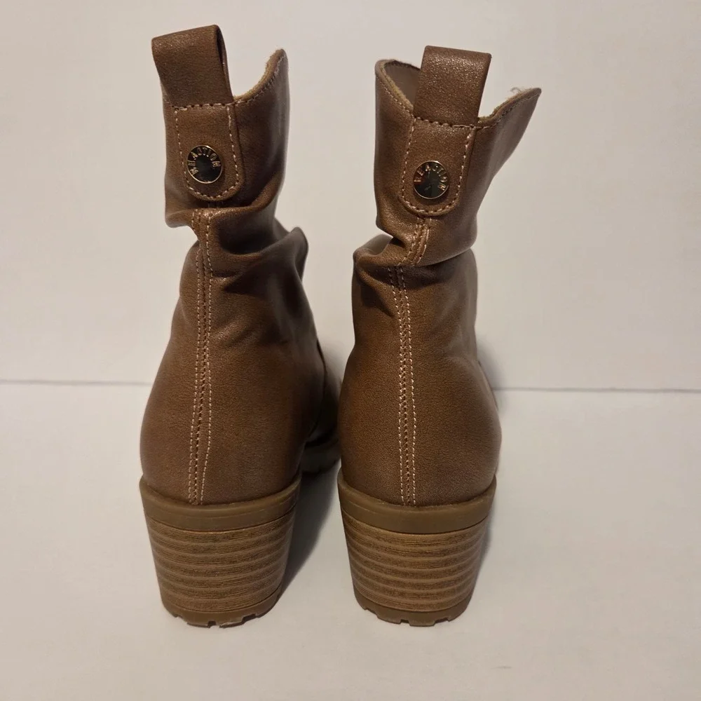 Kenneth Cole Reaction Girls Brown Slouchy Ankle Boots Block Heel KCR876 Size 11